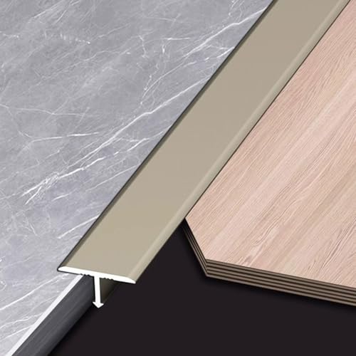 3 Stück T-Profil Übergangsprofil Übergangsschiene 100 cm Aluminium -Formleisten Zierleisten, Ausgleichsprofil Übergangsstreifen Verbinden Sie Ihre Böden Nahtlos(Pistolengrau,0.8cmx300cm) von Carlong
