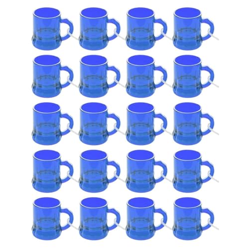 20er-Set Schnapsgläser zum Umhängen mit Henkel, Shotgläser für Partys, bunte Likörgläser, Aperitif-Gläser, Dessertgläser, vielseitig einsetzbar Ramazzotti & Jägermeister (Blau) von Carlso