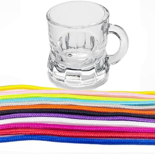 24er-Set Schnapsgläser zum Umhängen mit Henkel, Shotgläser aus Glas für Partys, bunte Likörgläser, Aperitif-Gläser, Dessertgläser, vielseitig einsetzbar Ramazzotti & Jägermeister (Schwarz) von Carlso