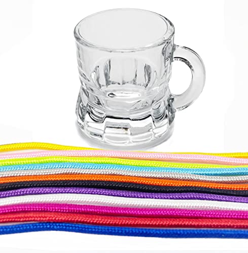 24x Schnapsglas zum Umhängen aus Glas mit Henkel, am Band, Party JGA, viele Farben (weiß, 24) von Carlso