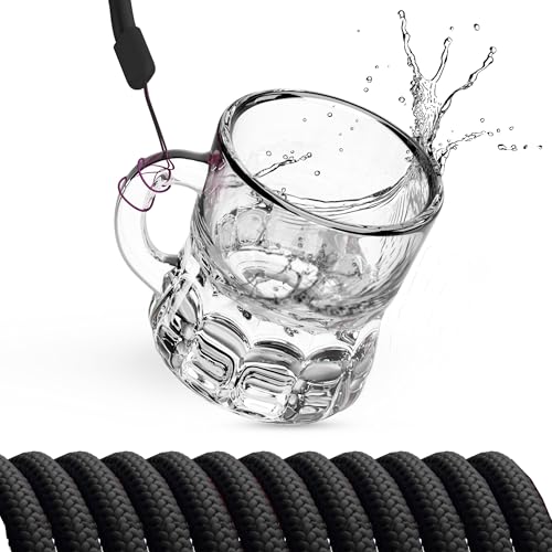 48er-Set Schnapsgläser zum Umhängen mit Henkel, Shotgläser aus Glas für Partys, bunte Likörgläser, Aperitif-Gläser, Dessertgläser, vielseitig einsetzbar (Schwarz) von Carlso