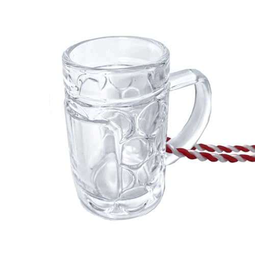 Carlso 24x Mini Bierkrug, Massglaß, Seidel, Oktoberfest, Bayern Schnapsglas 4cl (24x rot/weiß) von Carlso