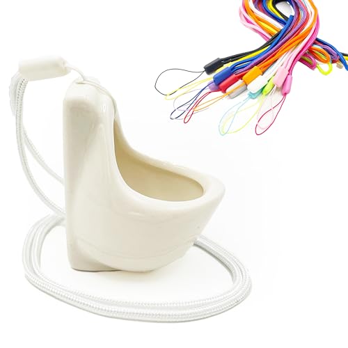 Witziger Mini Keramikkrug, Schnapsglas, Schnapskrug mit Band für Weihnachten und Party, JGA (Pissoir, 6 Stück) von Carlso