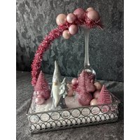 Weihnachtliche Deko Im Tablett "Rosa Weihnacht" Unikat von CarmaCreative