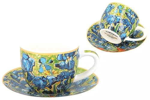 CARMANI - Espressotasse mit Untertasse mit Vincent Van Gogh, Irises, 80 ml von Carmani