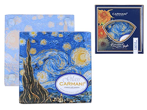CARMANI - Glasuntersetzer, Glasunterlage, Getränkematte mit Vincent van Gogh, The Starry Night von Carmani