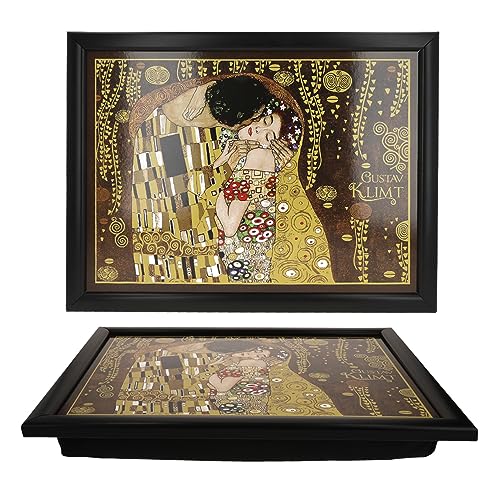 CARMANI - Laptop-Ständer, tragbare Notebook-Unterstützung, Bett-Schreibtisch, Laptop-Tablett, Betttisch, Knietablett mit Gustav Klimt, The Kiss Design von Carmani