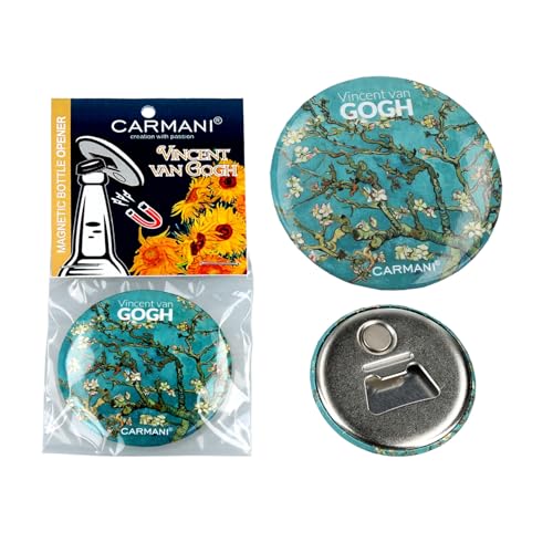 CARMANI - Magnetischer Flaschenöffner, handgehaltener Flaschenöffner für Bier, Getränke, Limonaden, bedruckt mit Vincent Van Gogh, Mandelblüte von Carmani