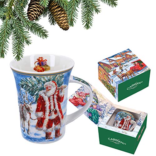 CARMANI - Porzellan-Becher mit einem Thema Weihnachten dekoriert 350ml von Carmani