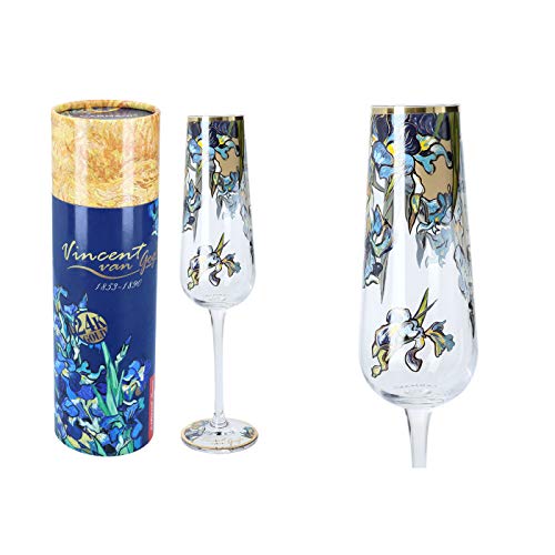 CARMANI - Schönes Sektglas mit "Irises" von Vincent Van Gogh verziert, 220 ml von Carmani