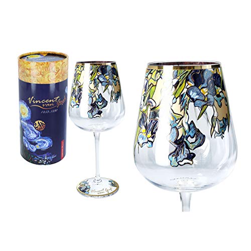 CARMANI - Schöne Weingläser verziert mit 'Irises' Gemälde von Vincent Van Gogh, 450 ml von Carmani