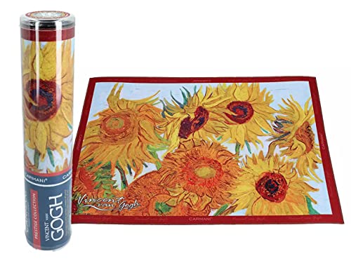 CARMANI - Tischsets für Esstisch Vincent Van Gogh The Vase of Sonnenblumen Platzset 11,6 х 40 cm Tischsets Küchenmatten von Carmani