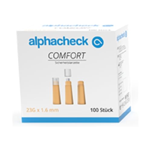 alphacheck comfort Sicherheitslanzetten 23 G x 1,6 mm (100 Stck.) 13100280 von Carmesin