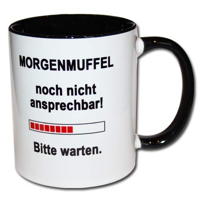 Spruchtasse Funtasse Tasse mit Aufdruck "Morgenmuffel noch nicht ansprechbar! Bitte warten." Ladebalken von Carol Rose Photography