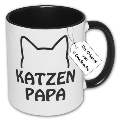 Carol Rose Photography Spruchtasse Katzentasse Kaffeebecher Frühstück Henkelbecher Tasse mit Spruch Büro Tasse mit Aufdruck Katze KATZENPAPA von Carol Rose Photography