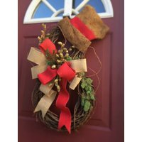 Schneemann Rustikaler Kranz - Weihnachtskränze - Weihnachtskranz-Schneemann-Rustikale Wohndeko - Weihnachtskranz von CarolaFlowerDesigns