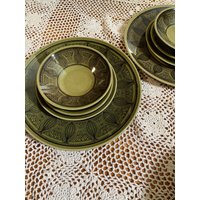 Taylor Smith & Co Green Atomic Onion Ironstone Riviera Usa 4-Teiliges Gedeck. Retro 1950Er Jahre St. Patrick's Day von CarolinaMtnCompany