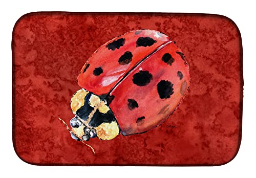 Caroline's Treasures 8870DDM Abtropfmatte, Motiv Lady Bug on Deep Red, 35,6 x 53,3 cm, mehrfarbig von Caroline's Treasures