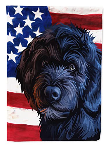 Caroline's Treasures CK6661CHF Portugiesischer Wasserhund, amerikanische Flagge, Leinwand, Hausgröße, mehrfarbig von Caroline's Treasures