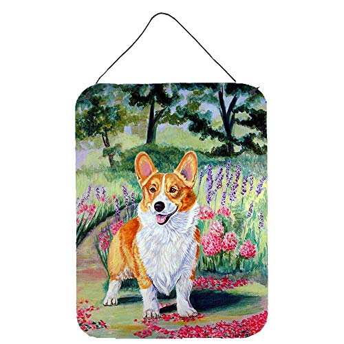 Caroline 's Treasures Corgi Springtime in The Garden Aluminium Metall Wand oder Tür Aufhängen Prints, 40,6 x 30,5 cm Multicolor von Caroline's Treasures