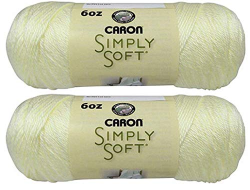 Caron CSS5577 Simply Soft-Pack of 2 Balls-170g Each Ball-Off White, 576 Meter von Caron