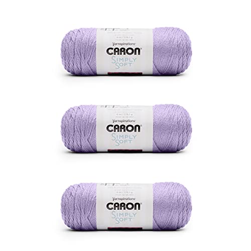 Caron Simply Soft Orchideengarn – 3 Stück 170 g – Acryl – 4 Medium (Kammgarn) – 300 Meter – Stricken, Häkeln und Basteln von Caron