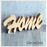 Holzwort, Ausgeschnittenes Wort „Zuhause", Holzbuchstaben, Holzschild Heimdekoration, Geschwungenes „Zuhause" Holzwort, Ausgeschnittenes Wort „Zuhause", Holzbuchstaben, Holzschild Heimdekoration, Geschwungenes „Zuhause" von CarooCreaBoisFlotte