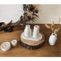 Vasen, Kerzenständer Und Tablett Aus Keraflott von CarosDekoDesign