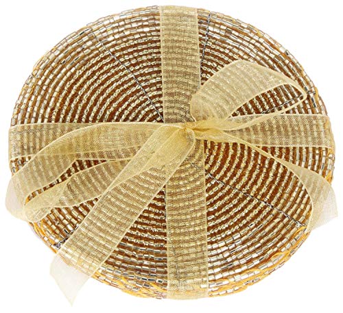 Carousel Home and Gifts Untersetzer mit goldfarbenen Perlen, 4 Stück von Carousel Home and Gifts