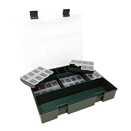 CARP ON - Angelsystem Tackle Box 10 Abschnitte Spezialist Terminal Aufbewahrungslösung - 29 x 5 x 23 cm - mit 6 Multi Boxen - ideal zum Karpfen und Raubfischen [19-0402] von Carp On