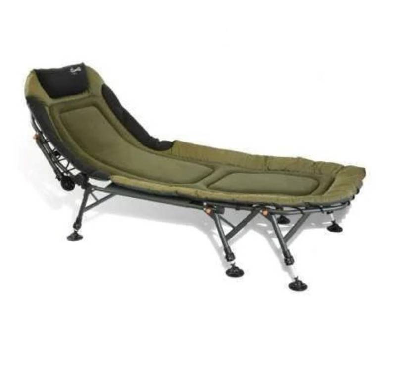 CarpOn Angelliege Bedchair DLX 8-Bein Schwarz Grün Karpfenliege (1-St) von CarpOn