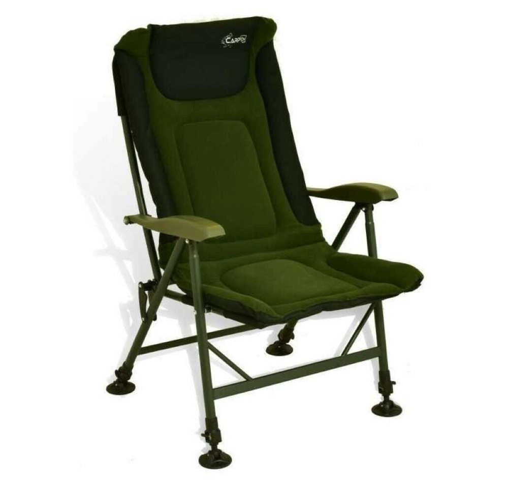 CarpOn Angelstuhl Gartenstuhl, Level Chair Relax Plus Grün-Schwarz (1 St) von CarpOn