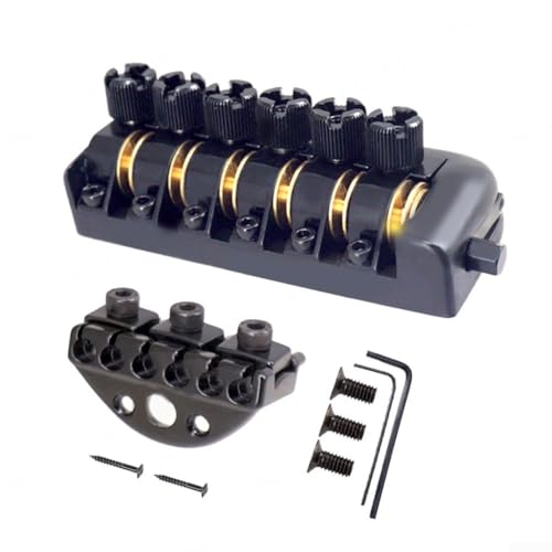 Headless Guitar Bridge Tremolo System, 6 String Saddle E-Gitarre Headless Fixed Bridge Saitenhalter Nut Mit Druck String Locks/Hanging String Locks (D) von Carpango
