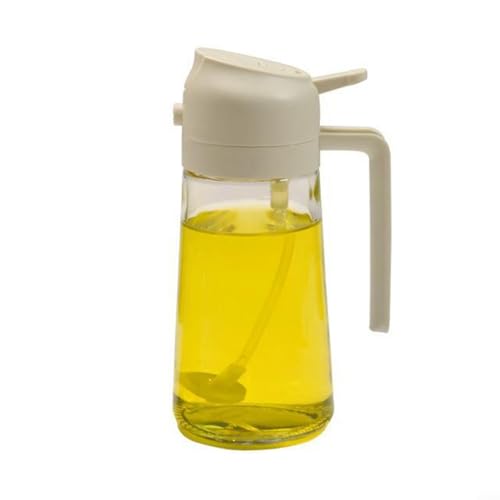 Ölsprühflasche, 2-in-1 Öl- und Essigflaschenspender, Backen, Grillen, Küche, Fritteuse, Glas, Ölflasche zum Kochen, Küche, Grillen, Backen (weiß) von Carpango