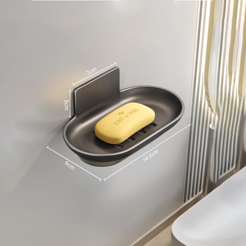 Seifenschale Halter, Aluminiumlegierung Seifenhalter Badezimmer Seifenschale Mit Abfluss Wasser Wand Seifenschale (schwarz) von Carpango