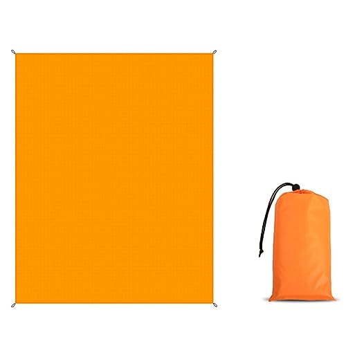 Strandmatte Picknickdecke, Picknick-Stranddecke, 150 x 200 cm, wasserdicht, sandabweisend, tragbar, Campingmatte, orange von Carpango