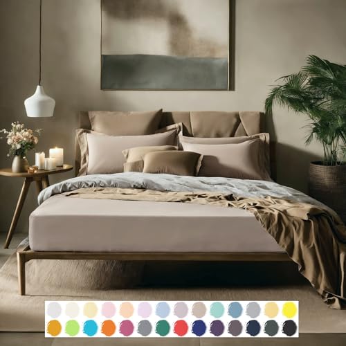 Carpe Sonno Jersey Spannbettlaken 90 x 200 cm hell braun - atmungsaktiver Jerseyspannbettbezug Hellbraun aus 100% Baumwolle - Jerseyspannbettlaken mit Gummizug - Bettlaken mit Rundum Gummi von Carpe Sonno