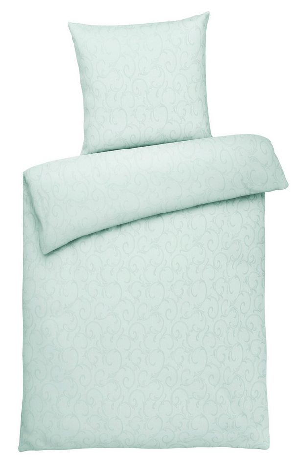 Bettwäsche Elegante Damast Bettwäsche Ornamente Hotelbettwäsche Bettbezug Set, Carpe Sonno, Damast, 2 teilig, Damast Bettwäsche 135x200 Bettwäsche Baumwolle Mint-Grün von Carpe Sonno