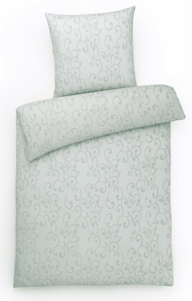 Bettwäsche Elegante Damast Bettwäsche Ornamente Hotelbettwäsche Bettbezug Set, Carpe Sonno, Damast, 2 teilig, Damast Bettwäsche 155x220 Bettwäsche Baumwolle Grau von Carpe Sonno