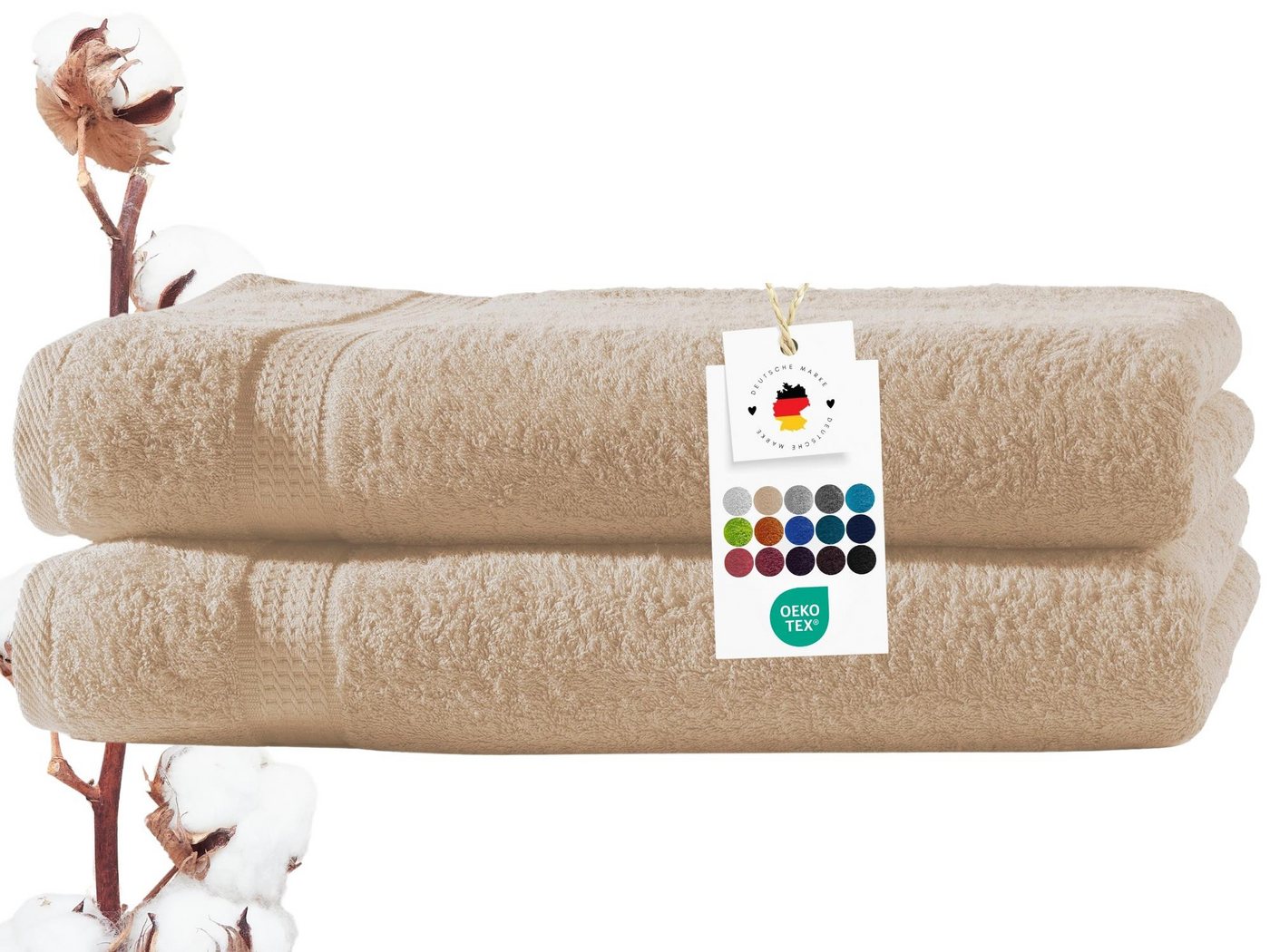 Carpe Sonno Badetücher 100x150 cm 100% Baumwolle Handtuch 500 Gramm /m2 Frottier Duschtuch, Frottier (Spar-Set, 2-St), Extra Soft & Weich, Saugfähig, Schwer, Atmungsaktiv, schnell trocknend von Carpe Sonno