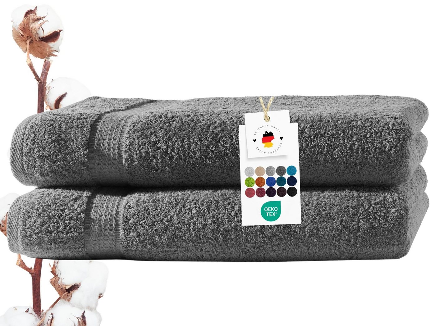 Carpe Sonno Duschtücher 70x140 cm 100% Baumwolle Handtücher 500 g/m2 Frottier Duschtuch Set, Frottier (Spar-Set, 2-St), Extra Soft & Weich, Saugfähig, Schwer, Atmungsaktiv, schnell trocknend von Carpe Sonno