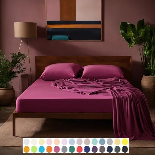 Carpe Sonno Faltenfreies Jersey Spannlaken 180 x 200 cm bis 200 x 200 cm Pink 100% Baumwolle 15 cm bis 23 cm Steghöhe Spannleintuch mit Rundum-Gummi für höchsten Komfort und entspannte Nächte von Carpe Sonno