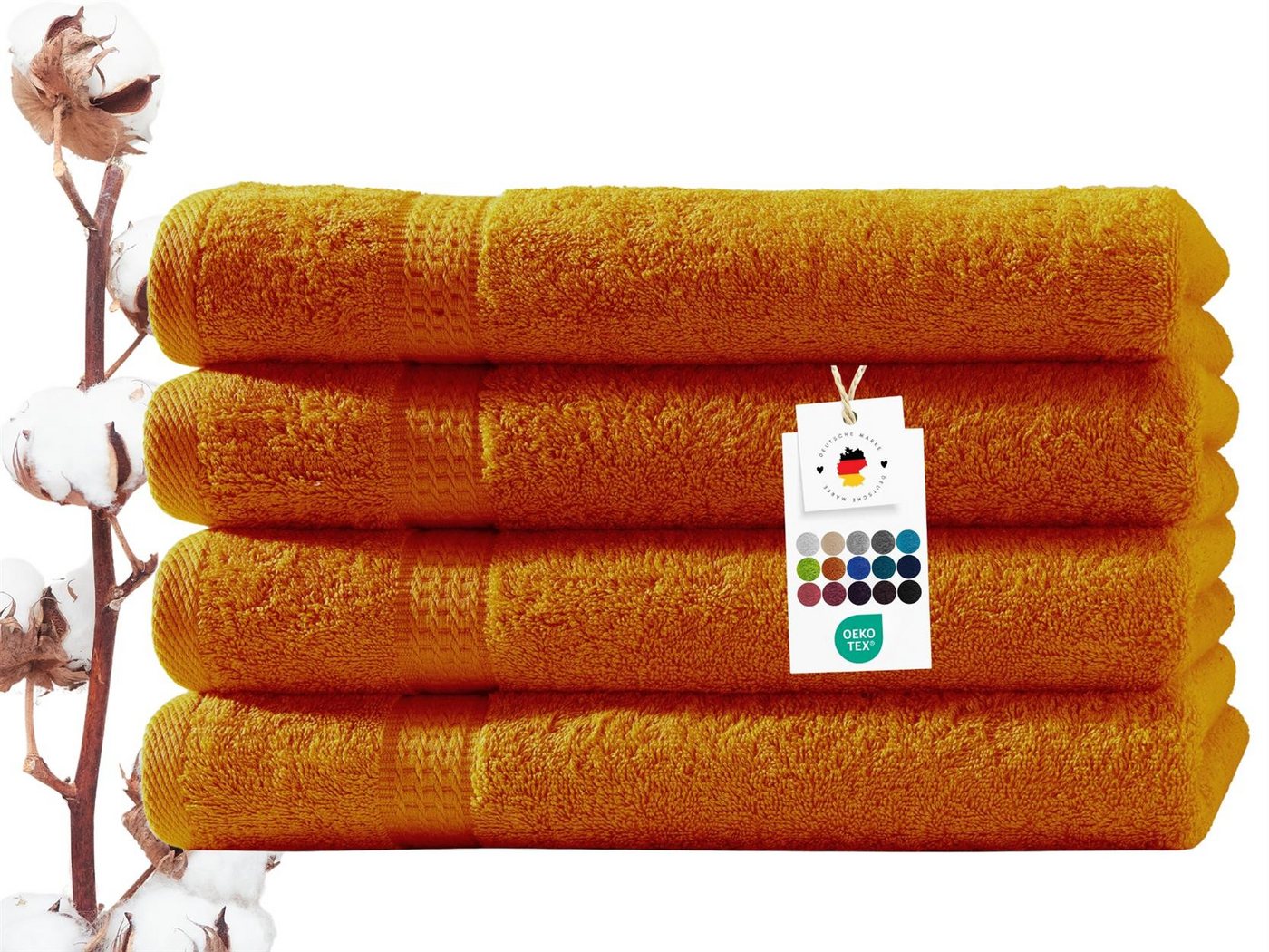 Carpe Sonno Handtuch Set Frottier Handtücher 50x100 cm aus 100% Baumwolle, Frottier (Spar-Set, 4-St), Extra Soft & Weich, Saugfähig, Schwer, Atmungsaktiv, schnell trocknend von Carpe Sonno
