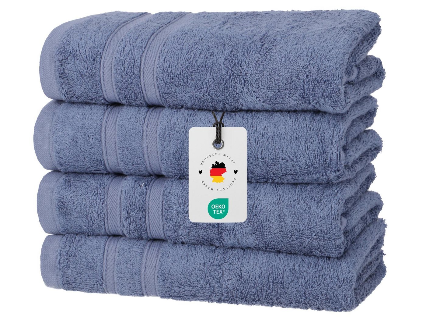 Carpe Sonno Handtuch Set Gästetuch Handtuch Duschtuch Saunahandtuch 30x50 50x100 70x140 70x200, Frottier (Spar-Set, 4-St), Handtücher 50x100 cm - 450g/m2, Frottee Blau von Carpe Sonno