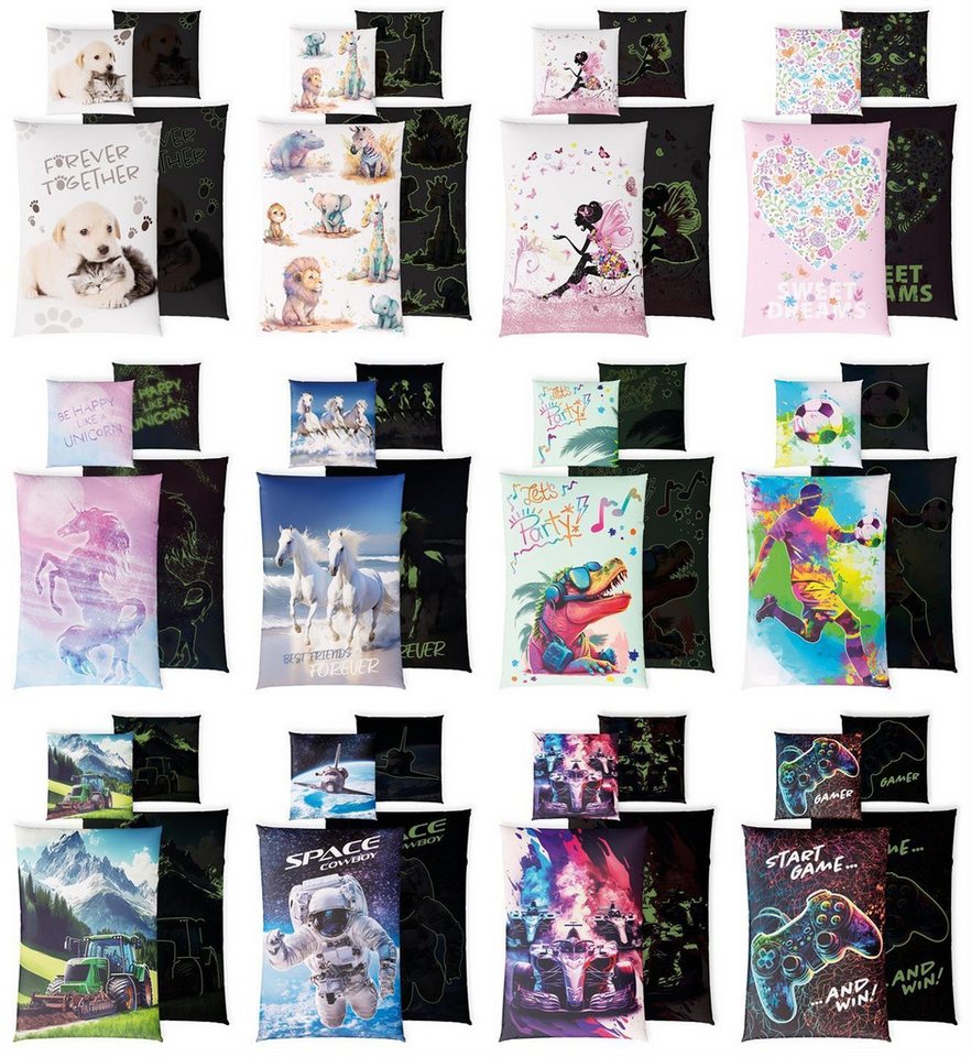 Carpe Sonno Kinderbettwäsche 135x200 +10 SPIELE +KINDERBUCH Baumwoll Bettwäsche Kind Jungen Mädchen, Renforcé, 2 teilig, Coole Bett Set Astronaut Weltall Waltraum Raumfahrt von Carpe Sonno