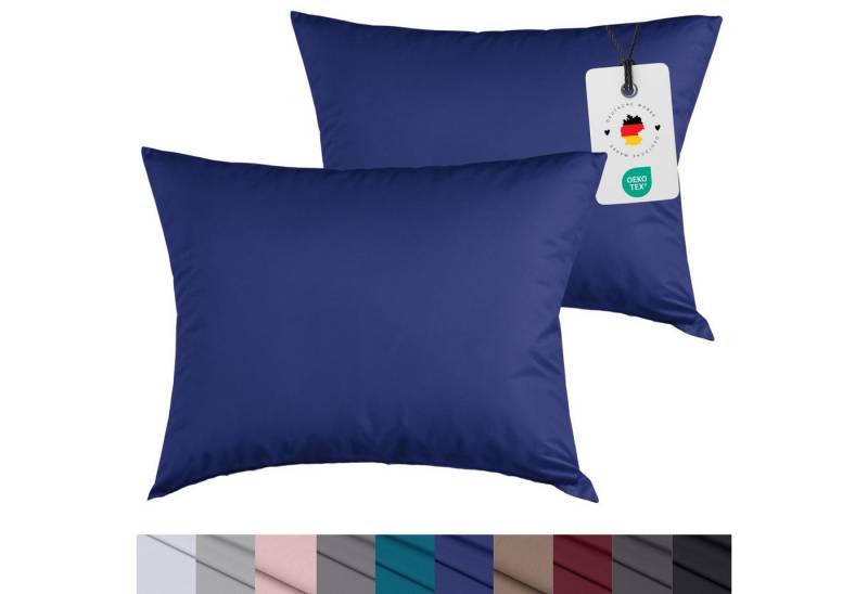 Carpe Sonno Kissenbezug 40x40 40x80 80x80 80x40 2er Set Kissenhülle Mikrofaser Kissenbezug, (2 Stück), Kopfkissenbezug 40 x 40 cm, Uni Blau einfarbig von Carpe Sonno