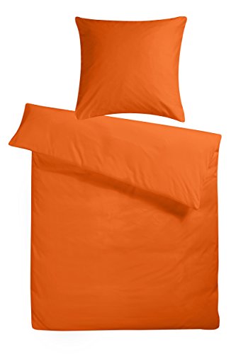 Carpe Sonno Mako Satin Bettwäsche 155 x 220 cm Orange - Exklusive Hotelbettwäsche aus 100% feinster Baumwolle robuster Qualitäts Reißverschluss - Hotel Bettgarnitur Set Kopfkissenbezug 80 x 80 cm… von Carpe Sonno