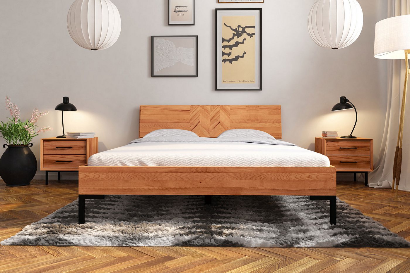 Carpe Sonno Massivholzbett Holzbett Massivholzbett Bettrahmen Bettgestell Einzelbett Doppelbett (Bettgestell, Bettgestell), Holzbett Schlafzimmer Buche Massivholzbett 90x210 Übergröße 210 cm von Carpe Sonno