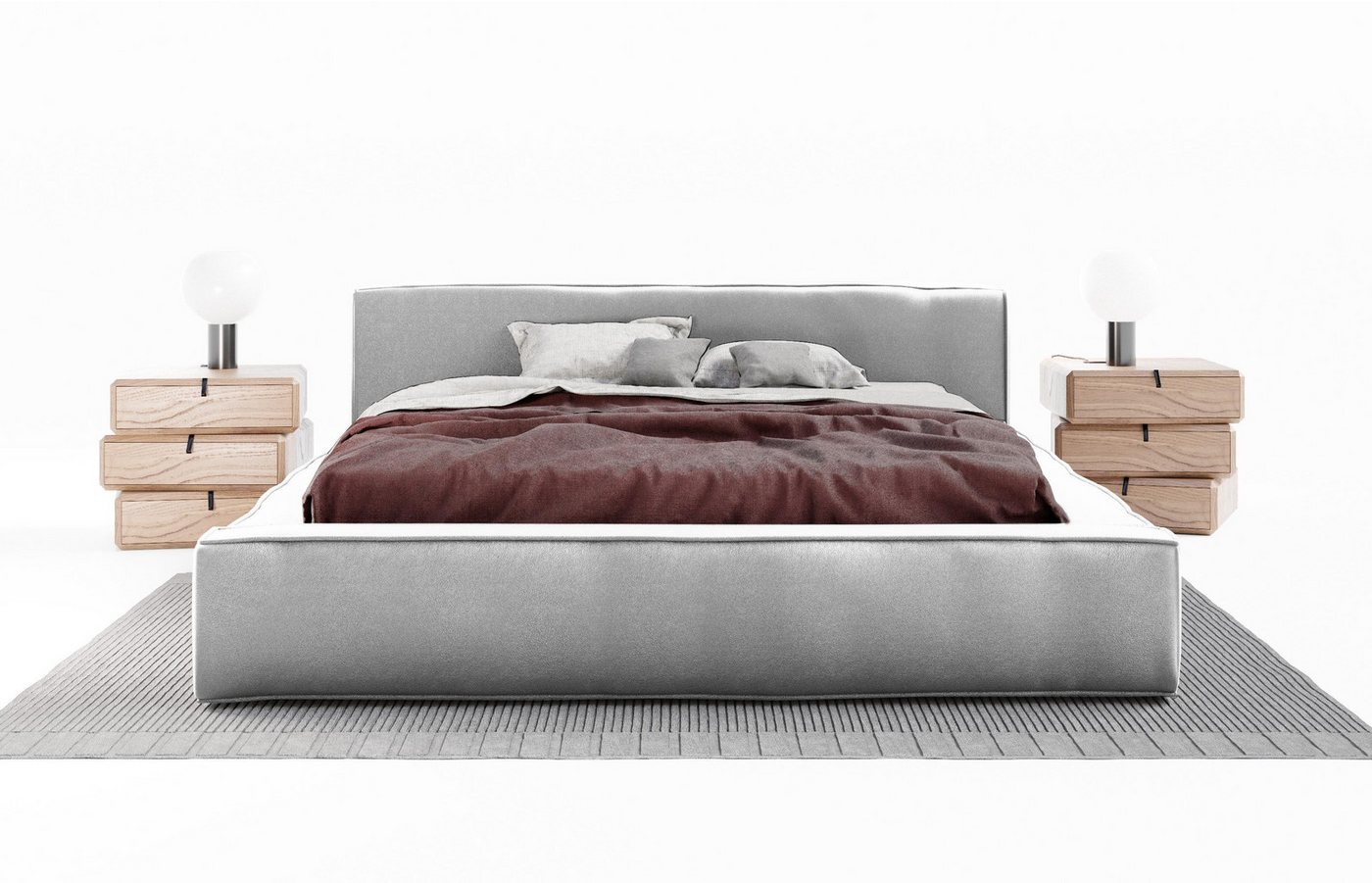 Carpe Sonno Polsterbett Stoffbett Polsterbett 120x200 140x200 160x200 180x200 200x200 (Polsterbett inkl. Lattenrost und Bettkasten, Stoffbet inkl. Lattenrost und Bettkasten), Bett gepolstert Bodenbett Doppelbett Ehebett 180x200 von Carpe Sonno