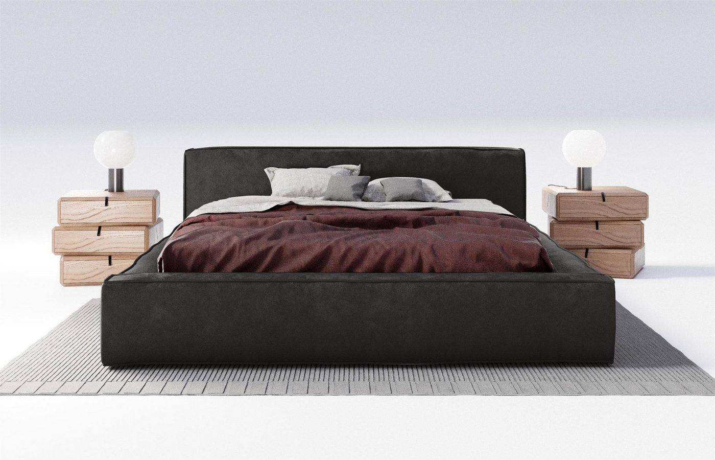 Carpe Sonno Polsterbett Stoffbett Polsterbett 120x200 140x200 160x200 180x200 200x200 (Polsterbett inkl. Lattenrost und Bettkasten, Stoffbet inkl. Lattenrost und Bettkasten), Bett gepolstert Bodenbett Doppelbett Ehebett 160x200 von Carpe Sonno